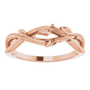 14K Rose Intertwined Leaf Ring - BN & CO JEWELRY