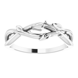 14K White Intertwined Leaf Ring - BN & CO JEWELRY