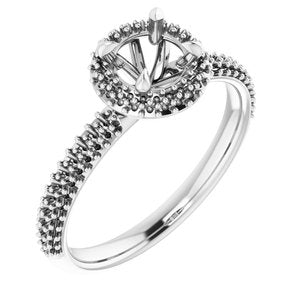 14K White 5.8 mm Round Halo-Style Engagement Ring - BN & CO JEWELRY