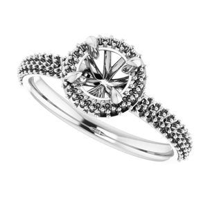 14K White 5.8 mm Round Halo-Style Engagement Ring - BN & CO JEWELRY