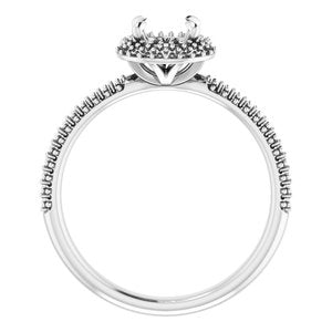 14K White 5.8 mm Round Halo-Style Engagement Ring - BN & CO JEWELRY