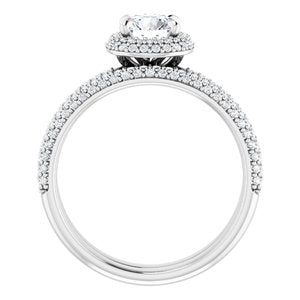14K White 5.8 mm Round Halo-Style Engagement Ring - BN & CO JEWELRY