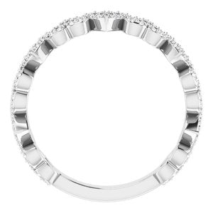 14K White 1/3 CTW Diamond Stackable Heart Ring - BN & CO JEWELRY