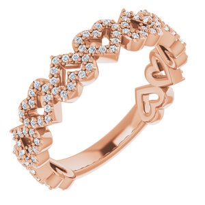 14K Rose 1/3 CTW Diamond Stackable Heart Ring - BN & CO JEWELRY