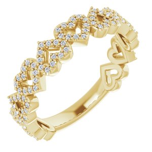 14K Yellow 1/3 CTW Diamond Stackable Heart Ring - BN & CO JEWELRY