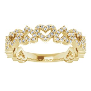 14K Yellow 1/3 CTW Diamond Stackable Heart Ring - BN & CO JEWELRY