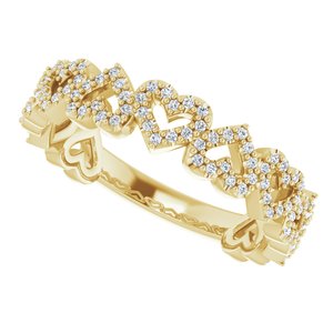 14K Yellow 1/3 CTW Diamond Stackable Heart Ring - BN & CO JEWELRY