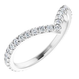 14K White 3/8 CTW Natural Diamond French-Set Contour Band - BN & CO JEWELRY