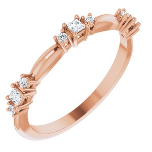 14K Rose 1/6 CTW Diamond Stackable Ring - BN & CO JEWELRY