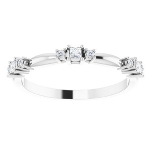 14K White 1/6 CTW Diamond Stackable Ring - BN & CO JEWELRY