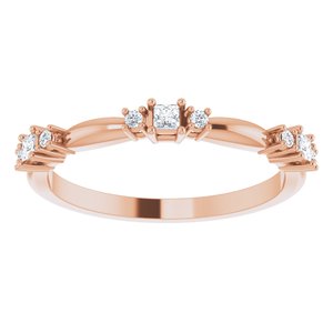 14K Rose 1/6 CTW Diamond Stackable Ring - BN & CO JEWELRY