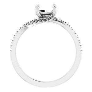 14K White 7x5 mm Oval Bypass Engagement Ring - BN & CO JEWELRY