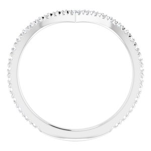 14K White 3/8 CTW Natural Diamond French-Set Contour Band - BN & CO JEWELRY