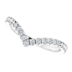 14K White 3/8 CTW Natural Diamond French-Set Contour Band - BN & CO JEWELRY