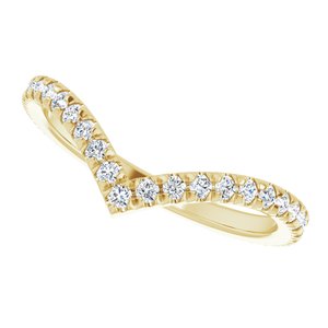 14K Yellow 3/8 CTW Natural Diamond French-Set Contour Band - BN & CO JEWELRY