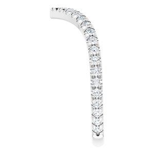 14K White 3/8 CTW Natural Diamond French-Set Contour Band - BN & CO JEWELRY