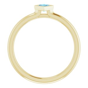 14K Yellow Natural Aquamarine Stackable Ring - BN & CO JEWELRY