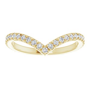 14K Yellow 3/8 CTW Natural Diamond French-Set Contour Band - BN & CO JEWELRY