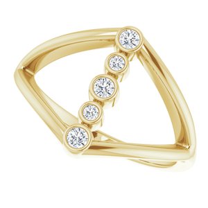 14K Yellow 1/8 CTW Diamond Geometric Ring - BN & CO JEWELRY