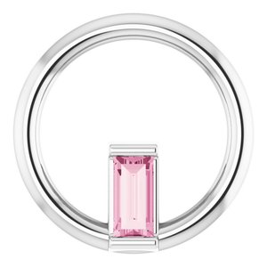 Sterling Silver Natural Pink Tourmaline Circle Pendant - BN & CO JEWELRY