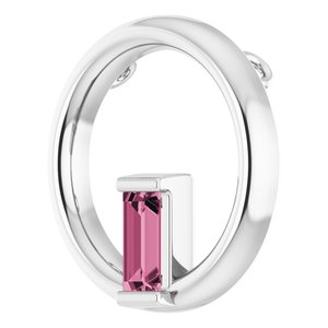 Sterling Silver Natural Pink Tourmaline Circle Pendant - BN & CO JEWELRY