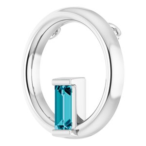 Sterling Silver Natural London Blue Topaz Circle Pendant - BN & CO JEWELRY