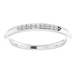 14K White .06 CTW Natural Diamond Knife Edge Anniversary Band - BN & CO JEWELRY