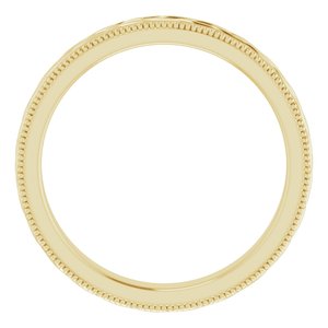 14K Yellow 3 mm Leaf Pattern Band with Milgrain Size 8 - BN & CO JEWELRY
