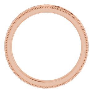 14K Rose 3 mm Leaf Pattern Band with Milgrain Size 7 - BN & CO JEWELRY
