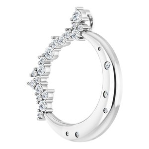 Sterling Silver 1/4 CTW Natural Diamond Crescent Moon Pendant - BN & CO JEWELRY