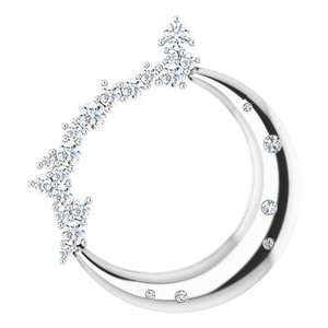 Sterling Silver 1/4 CTW Natural Diamond Crescent Moon Pendant - BN & CO JEWELRY