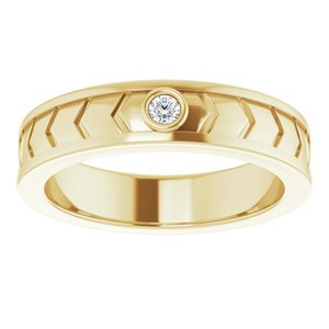14K Yellow .06 CTW Natural Diamond Design Band - BN & CO JEWELRY
