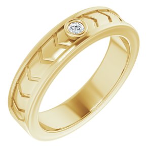 14K Yellow .06 CTW Natural Diamond Design Band - BN & CO JEWELRY