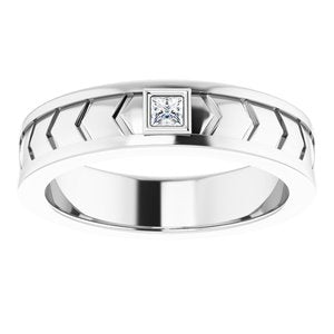 14K White 1/10 CTW Natural Diamond Design Band - BN & CO JEWELRY