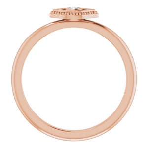 14K Rose Natural White Sapphire Stackable Evil Eye Ring - BN & CO JEWELRY