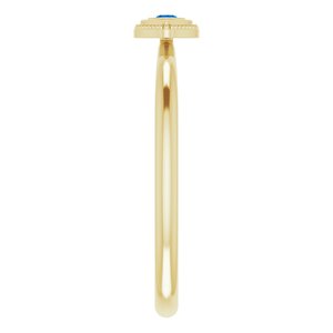 14K Yellow Lab-Grown Blue Sapphire Stackable Evil Eye Ring - BN & CO JEWELRY