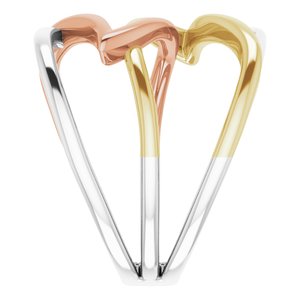 14K Tri-Color Criss-Cross Ring - BN & CO JEWELRY