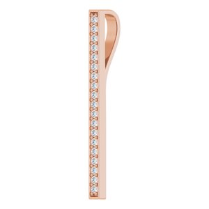14K Rose 1/5 CTW Natural Diamond Vertical Bar Pendant - BN & CO JEWELRY