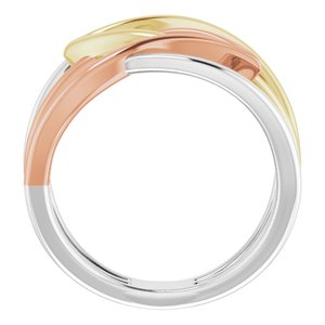14K Tri-Color Criss-Cross Ring - BN & CO JEWELRY
