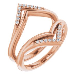 14K Rose 1/8 CTW Natural Diamond Double Row Ring Guard - BN & CO JEWELRY
