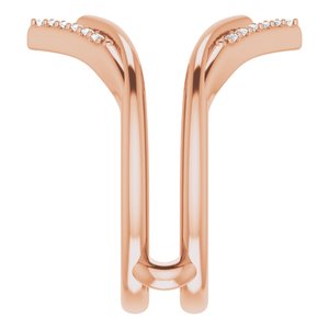 14K Rose 1/8 CTW Natural Diamond Double Row Ring Guard - BN & CO JEWELRY