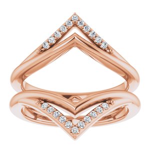 14K Rose 1/8 CTW Natural Diamond Double Row Ring Guard - BN & CO JEWELRY
