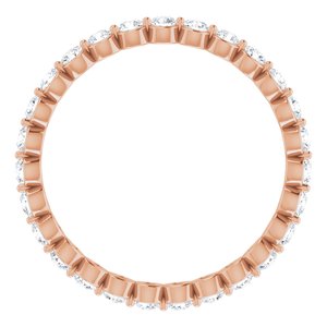 14K Rose 3/4 CTW Natural Diamond Eternity Band Size 6 - BN & CO JEWELRY