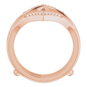 14K Rose 1/8 CTW Natural Diamond Double Row Ring Guard - BN & CO JEWELRY