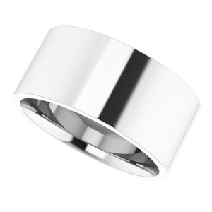 14K White 9 mm Flat Comfort Fit Light Band Size 10 - BN & CO JEWELRY