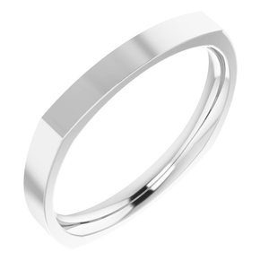 Platinum 8 mm Square Comfort Fit Band Size 12 - BN & CO JEWELRY