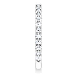 14K White 3/8 CTW Natural Diamond French-Set Anniversary Band - BN & CO JEWELRY
