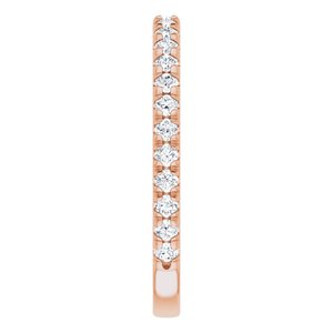 14K Rose 3/8 CTW Natural Diamond French-Set Anniversary Band - BN & CO JEWELRY
