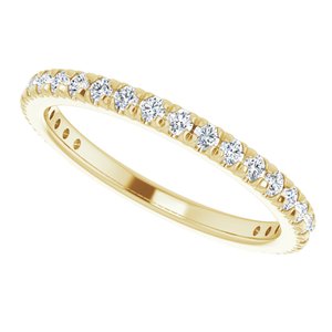 14K Yellow 3/8 CTW Natural Diamond French-Set Anniversary Band - BN & CO JEWELRY