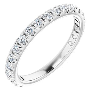 14K White 5/8 CTW Natural Diamond French-Set Anniversary Band - BN & CO JEWELRY